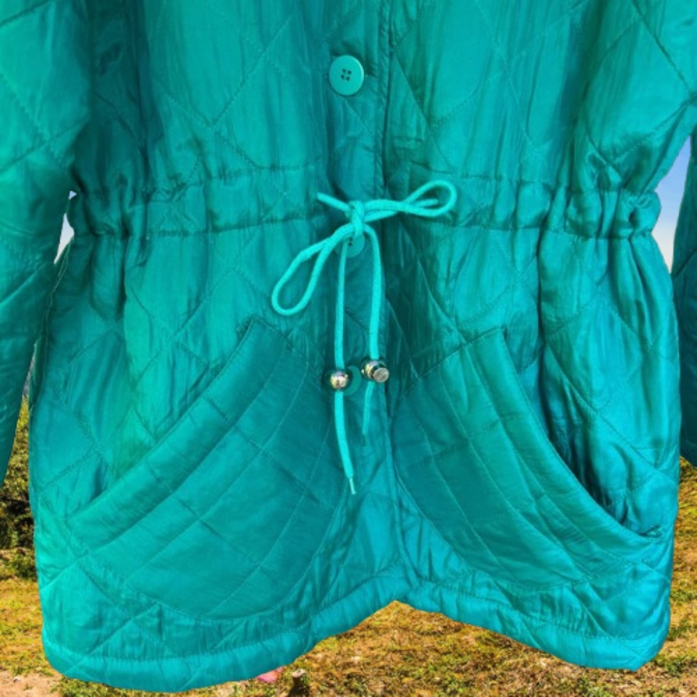 CLIO Silk Quilted Windbreaker Jacket Vintage πHost Pickπ - Picture 3 of 12